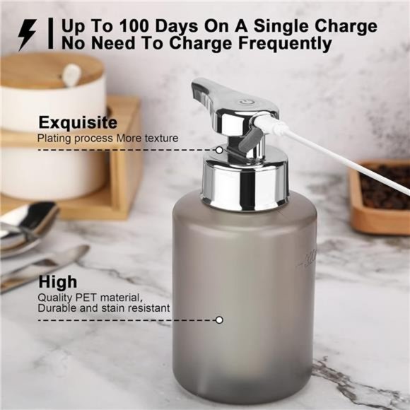 Automatic Soap Dispenser Liquid Hand Free Soap Dispenser Rechargeable Dispenser - Picture 2 of 6